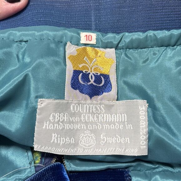 Vtg 60s Countess Ebba Von Eckermann Skirt Womens EU10 Hand Woven Wool Rare Retro - Picture 12 of 12